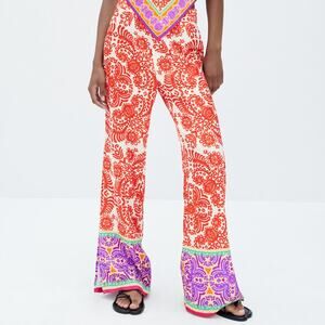 ZARA Pajama Style Printed Pants Size X-Small NWT